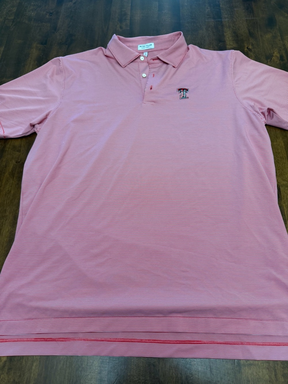 Men’s Peter Millar Red/White Stripe Texas TechRed Raiders Polo Golf Shirt XL